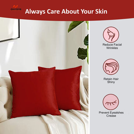Satin Cushion Cover - Skin & Hair Friendly Cushion Cover, Luxurious Dark Colour, Smooth Finish