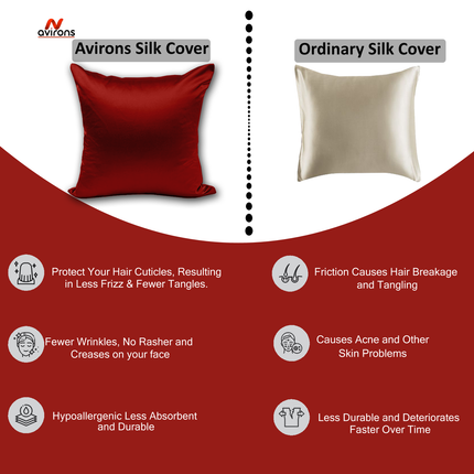 Luxurious Satin Cushion Cover - Skin & Hair Friendly Cushion Cover, Comfortable & Stylish Dark Tones
