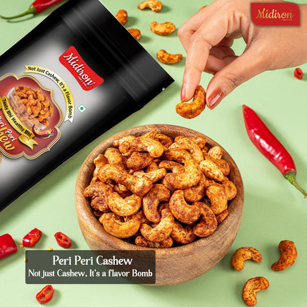 Peri Peri Masala Cashews - Crunchy Roasted Masala Cashews Snack, Spicy Masala Cashews for Anytime Munching and Gifting