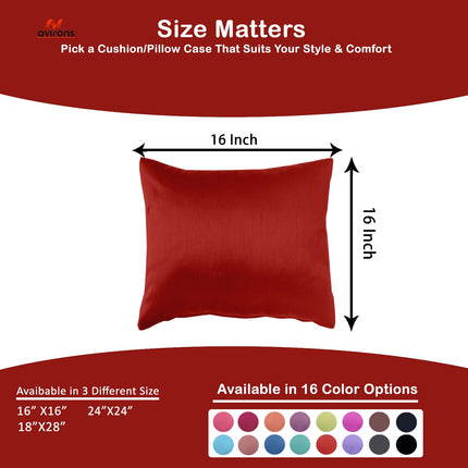 Satin Silk Cushion Cover – Smooth, Breathable, Anti-Wrinkle Cushion case for Better Sleep & Hair Care-16x16 inch