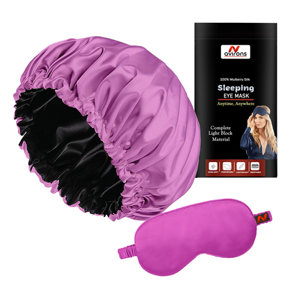 Luxurious Satin Silk Sleeping Cap Set: Adjustable Bonnet, Eyemask & Scrunchies for Hair Care