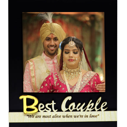 Personalized MDF Photo Frame – Best Couple Photo Frame Gift for Boyfriend, Girlfriend, Husband, Wife on Birthday, Karwa Chauth & Special Occasions