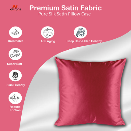 Elegant Satin Silk Cushion case – Hypoallergenic, Cooling Cushion Cover for Hair & Skin, Anti-Frizz-16x16 inch