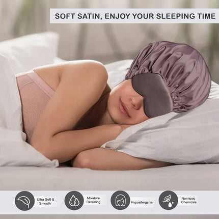 Satin Silk Sleep Set: Bonnet & Eye Mask – Pamper Yourself for Beauty Sleep