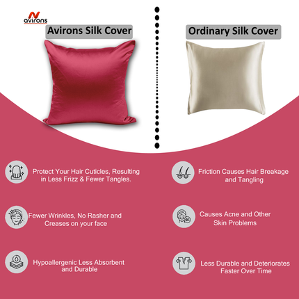 Elegant Satin Silk Cushion case – Hypoallergenic, Cooling Cushion Cover for Hair & Skin, Anti-Frizz-16x16 inch