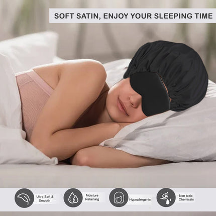 Satin Silk Sleep Cap with Matching Eye Mask – Stylish Hair Protection for Every Sleeper