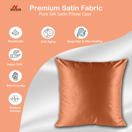 Satin Silk Cushion Cover – Luxurious Softness, Anti-Wrinkle, Cooling Cushioncase for Hair & Skin-16x16 Inch