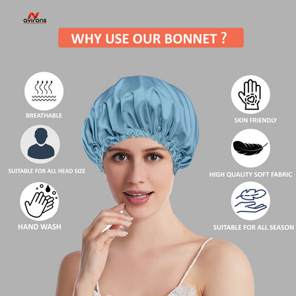 Silky Sleeping Cap with Eye Mask – Ultimate Hair Protection & Sleep Experience