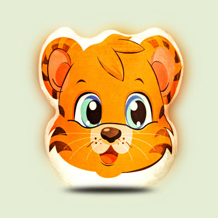 Kids Pillow,Animal Shape Pillow,Soft Velvet Throw Pillow for Kids, Tiger Shaped Decorative Throw Pillow, Plush Velvet Animal Pillow for Kids, Soft Tiger Pillow for Kids Room, Soft Kids Throw Cushion, Tiger Shaped Velvet Cushion for Kids  
