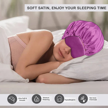 Luxurious Satin Silk Sleeping Cap Set: Adjustable Bonnet, Eyemask & Scrunchies for Hair Care