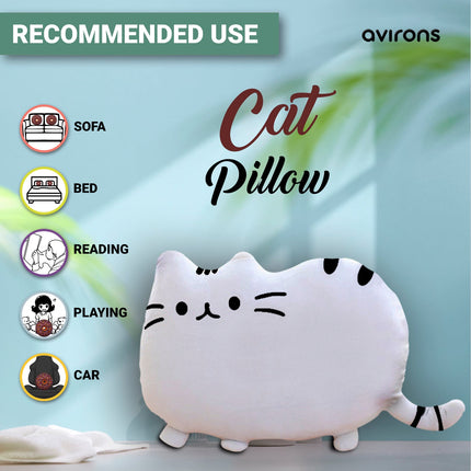 Cat-shaped pillow for kids,Soft cat cushion,Decorative cat cushion,Cat Plush Throw Cushion,Cat Cushion for Kids Room,Eco-Friendly Cat Shape Cushion,Kids Cushion