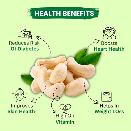Natural Premium Quality Whole Cashew Cashews  (550 g) - Midiron