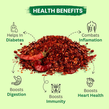 Midiron Red Chilli flakes pack of 90 gm - Midiron