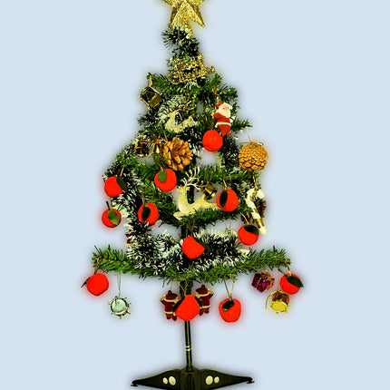 Christmas Tree 2 Feet with 56 Decoration Hanging Props Ornaments for Table Top Office Small Artificial Xmas Tree Party Decor - Christmas Decorations Items for Home
