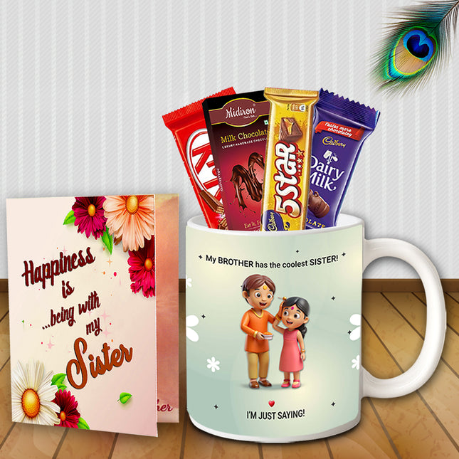Raksha Bandhan Gift Set for Sister - Return Gift Combo, Festival Day Box, Traditional Rakhi Pack