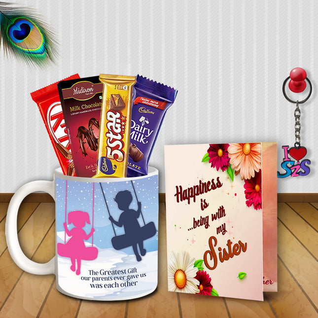 Rakhi Combo Gift for Sister - Return Gift Hamper, Raksha Bandhan Box, Festival Gift Idea