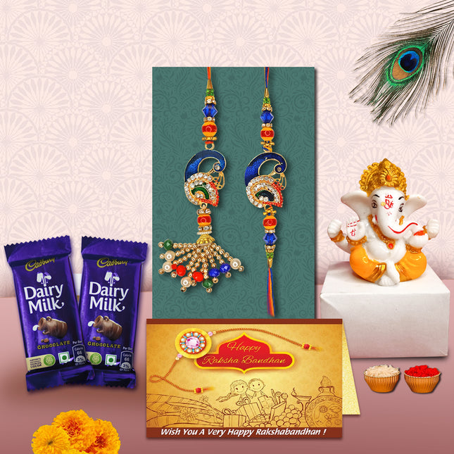 Rakhi Gift For Bhaiya Bhabhi - Lumba Rakhi With Raksha Bandhan Gift Hampers