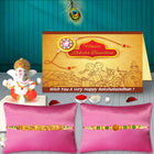 Rakhi Set of 2 with Lord Ganesh Idol – Raksha Bandhan Gift Combo for Brother