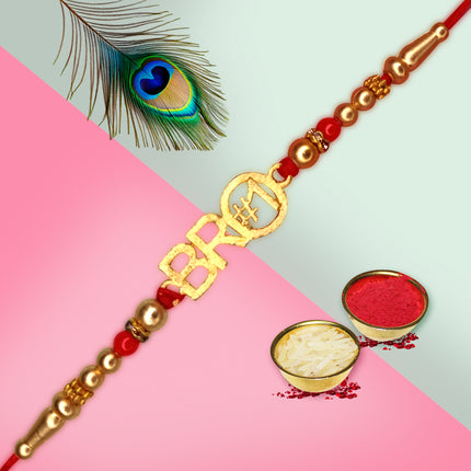 Rakhi Gift Set for Brother – Rakhi with Card & Roli, Raksha Bandhan Special Hamper