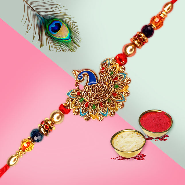Rakhi Gift Hamper with Card & Roli – Rakhi for Brother Online, Raksha Bandhan Special Combo