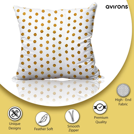 Royal Comfort Zippered Banarasi Cushion Cover Collection Cream Color Pack of 5-16x16 inch
