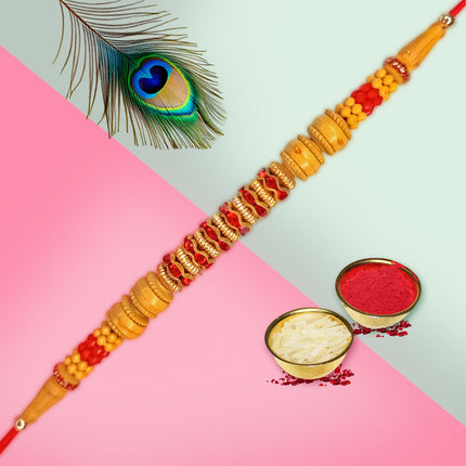 Trendy rakhi with pearl work,Brother rakhi with modern design,Fancy rakhi with multicolor thread
