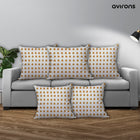 Sleek Banarasi Design Zippered Cushion for Your Home White Color Pack of 5 -16x16 inch