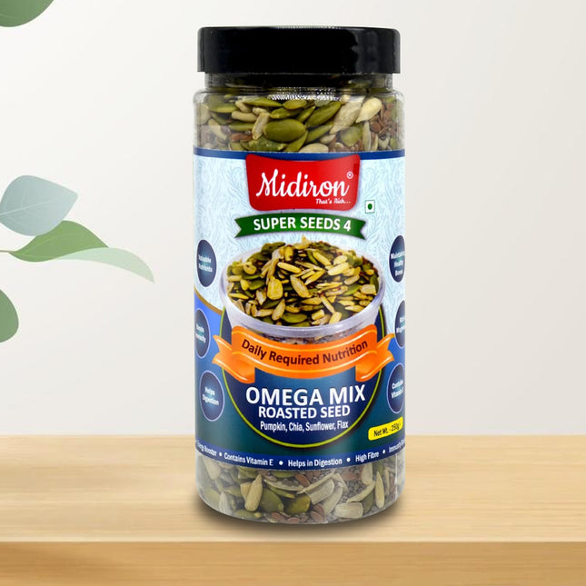Omega Mix Roasted Seeds Superfood Blend (250g) – High in Omega-3, Protein & Fiber