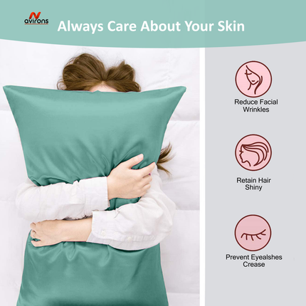 Avirons Silk Satin Pillow Cover, luxury satin pillowcase, hair protection pillow, satin pillow cover with elastic, premium pillowcase