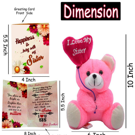 Best Gift for Sister's Birthday, Best Birthday gift, Greeting Card with Teddy 