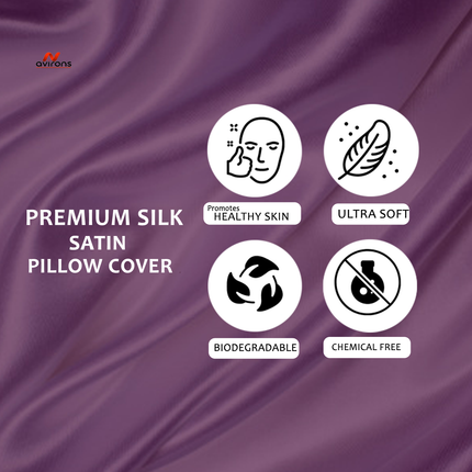 Avirons Silk Satin Pillow Cover, luxury satin pillowcase, hair protection pillow, satin pillow cover with elastic, premium pillowcase
