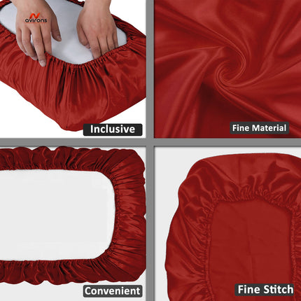 Elastic Satin Silk Pillow Cover, pillowcase for hair, satin pillow cover for frizz-free hair, hair protection pillow cover, silky satin pillowcase for smooth hair