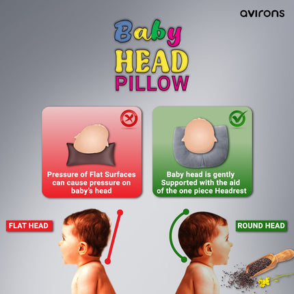 Head Shaping Pillow, Mustard Seed Baby Pillow, Baby Pillow for Newborn, U Shape Baby Pillow, Flat Head Prevention Pillow, Sarso Mustard Seed Pillow, Baby Neck Support Pillow, Velvet Baby Pillow, Soft Baby Pillow 0-12 Months