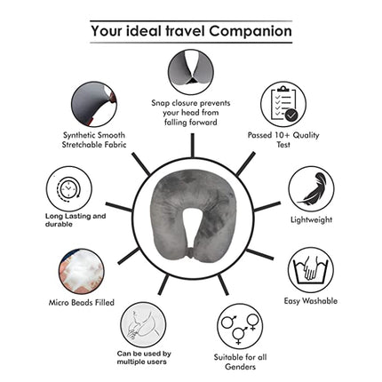 Compact Travel Pillow, Relaxing Neck Support for Travel, Car Pillow for Long Commutes,Durable Neck Cushion for Cars