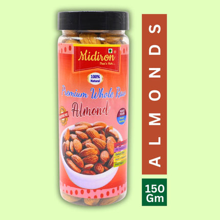 Natural Premium Whole Row Almonds ( 150 Gm) Almonds  (150 g) - Midiron