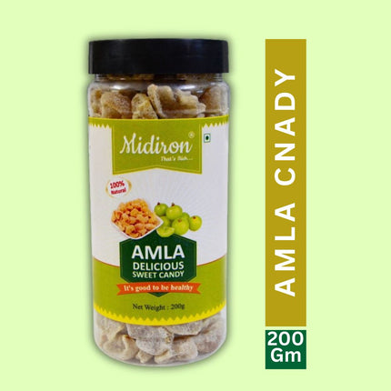 Midiron Organic and Natural Dried Amla Candy 200 gm - Midiron