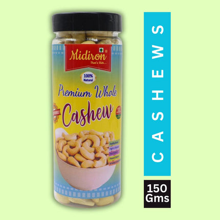 Natural Premium Plain Raw Cashews Cashews  (150 g) - Midiron