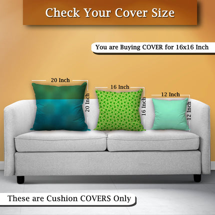Green Leaf Print Cushion Cover – Elegant Decorative Design with Zipper Closure