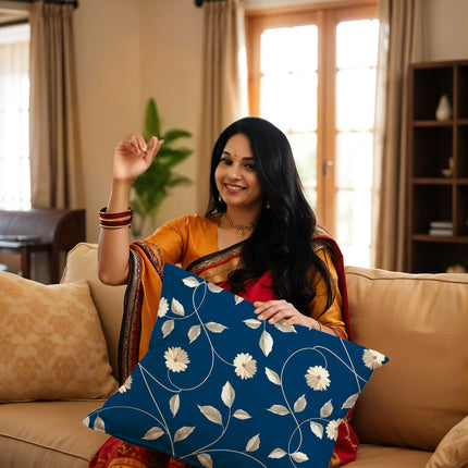 Eye-Catching colour with Unique design Satin Cushion Cover with Zipper-16x16inch