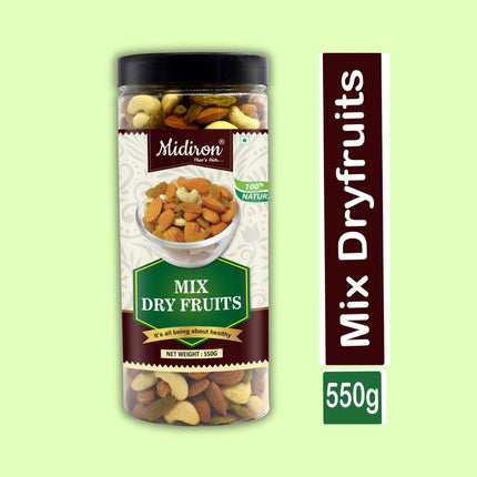 Dry Fruits Mixed Healthy Pack | Natural Dry Mixed Fruits | Healthy Dry Fruits 550 - Midiron
