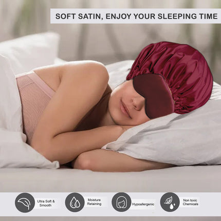 Premium Silk Sleeping Bonnet & Eye Mask Set – Gentle on Hair and Eyes for Sweet Dreams