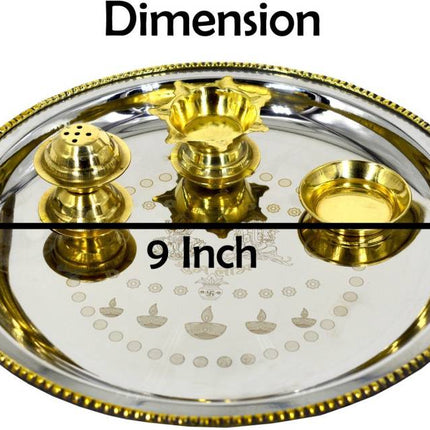 Two-Tone Silver Plated Brass and Steel Decorative Piece - 1 Piece, Silver and Brown Finish - Elegant Home Décor Item - Premium Brass and Steel Decorative Accent