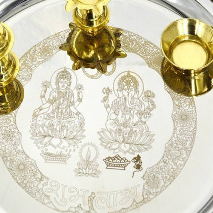 Two-Tone Silver Plated Brass and Steel Decorative Piece - 1 Piece, Silver and Brown Finish - Elegant Home Décor Item - Premium Brass and Steel Decorative Accent