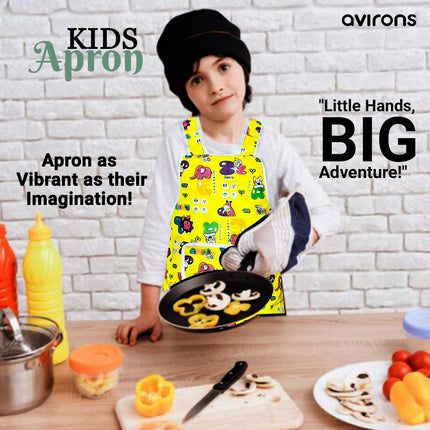 kids apron, colorful kids apron, waterproof kids apron, kids art apron, baking apron for kids, gardening apron for kids, kids painting apron, unisex kids apron
