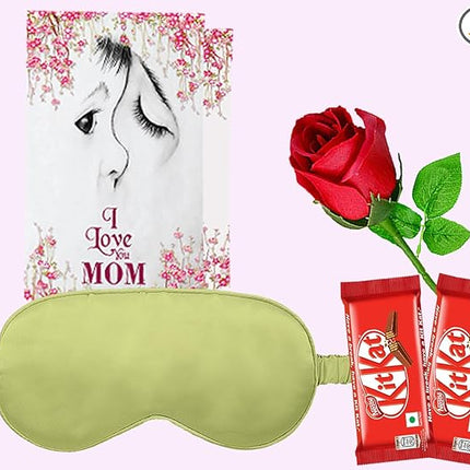 Mother’s Day Gift Set
Chocolate and Rose Surprise
Relaxation Gift for Mom
Eye Mask and Card Present
Thoughtful Gift for Mother
