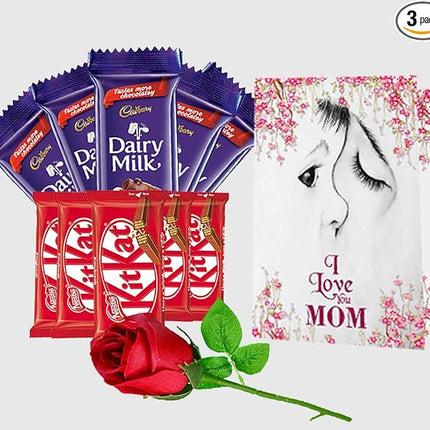 Mother’s Day Gift Set
Chocolate and Rose Combo
Mom Appreciation Gift
Greeting Card for Mom
Sweet Gift for Mother