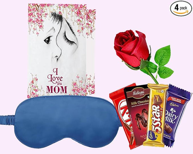 Relaxation Gift for Women
Mother’s Day Gift Set
Chocolate and Rose Combo
Eye Mask and Card Gift
Sweet and Thoughtful Present