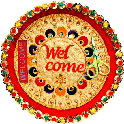 Welcome Thali for Your Big Day - Beautiful Wedding Welcome Thali - Steel Thali - Traditional Wedding Thali