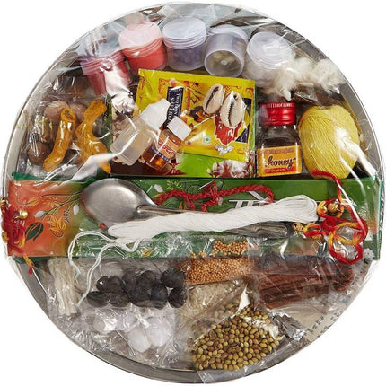 Special Puja Thali of 31 ingredients for Hawan Puja, Diwali Pujan, Navrata Pujan, Durga Pujan