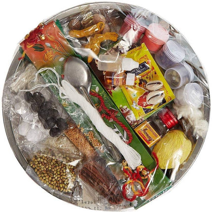 Special Puja Thali of 31 Ingredients for Hawan Puja, Diwali Pujan, Navrata Pujan, Durga Pujan